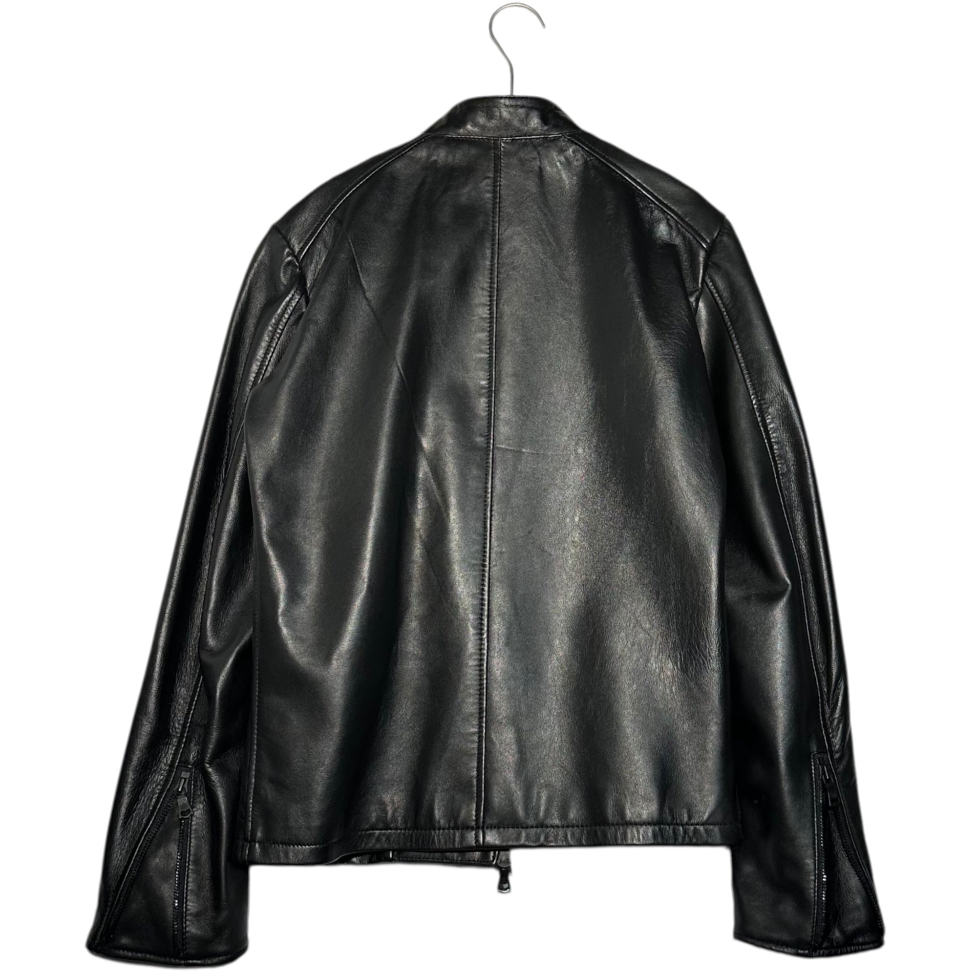 FACTOTUM(ファクトタム) VerteX 別注 Sheepskin semi-double rider jacket シープ スキン セミダブル ライダース ジャケット 09010139 44 ブラック レザー