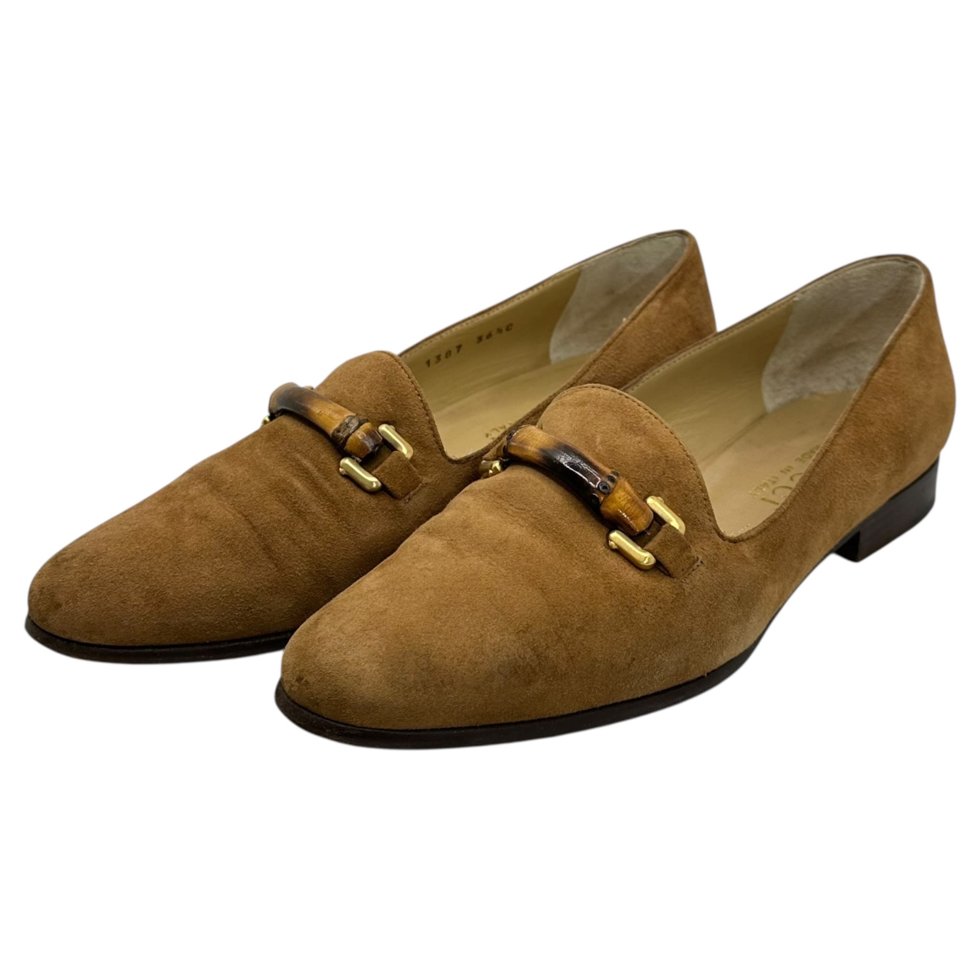 GUCCI(グッチ) Bamboo Horsebit Suede Loafer バンブー ホースビット スウェード ローファー 1387 36 1/2C(23cm程度) ブラウン レザー シューズ
