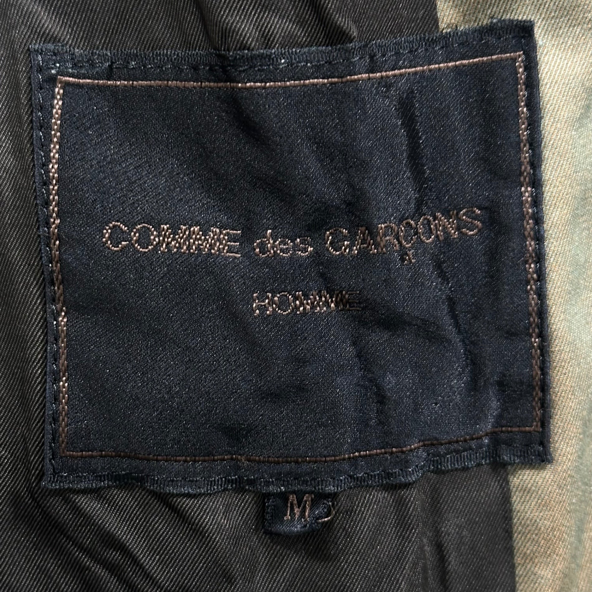 COMME des GARCONS HOMME(コムデギャルソンオム) 80's Top-Sewn Quilted Long Trench Coat in Iridescent Colors 80年代 上身頃 キルティング 玉虫 ロング トレンチコート HC-050060 M カーキ AD表記無 川久保玲 本人期 ヴィンテージ 稀少アイテム