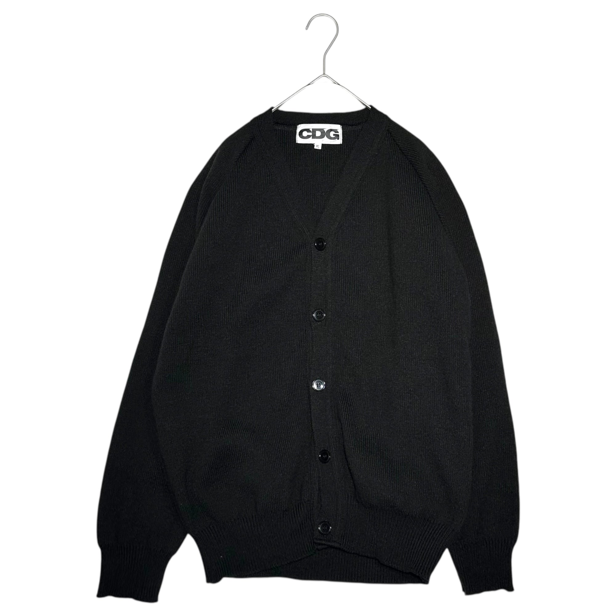 COMME des GARCONS CDG (コムデギャルソンシーディージー) 24AW Back Logo Ribbed Knit Cardigan バック ロゴ リブニット カーディガン SZ-N010 XL ブラック AD2024