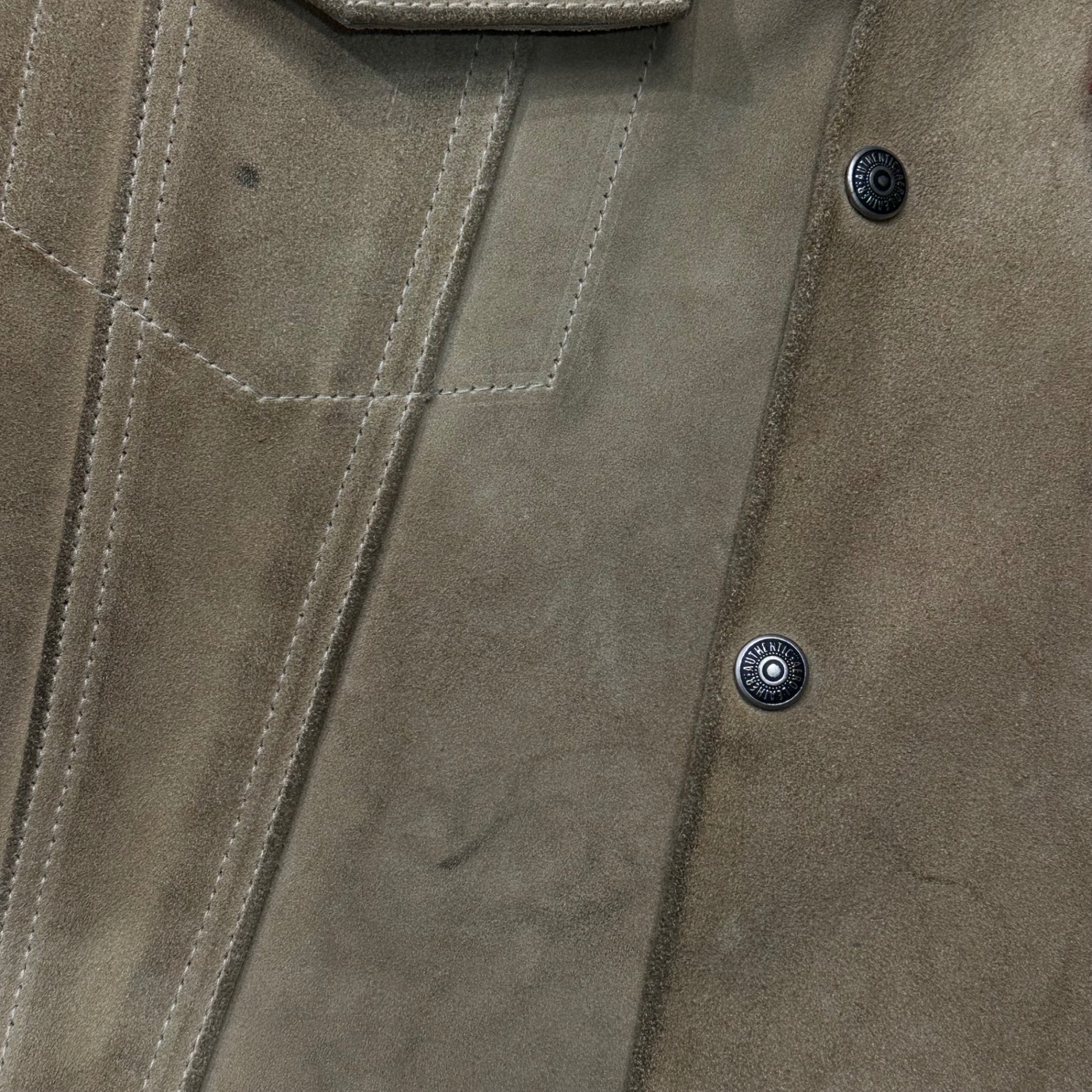 AEROLEATHER(エアロレザー) Suede Leather Tracker Jacket スウェード レザー トラッカー ジャケット 42(XL程度) ベージュ