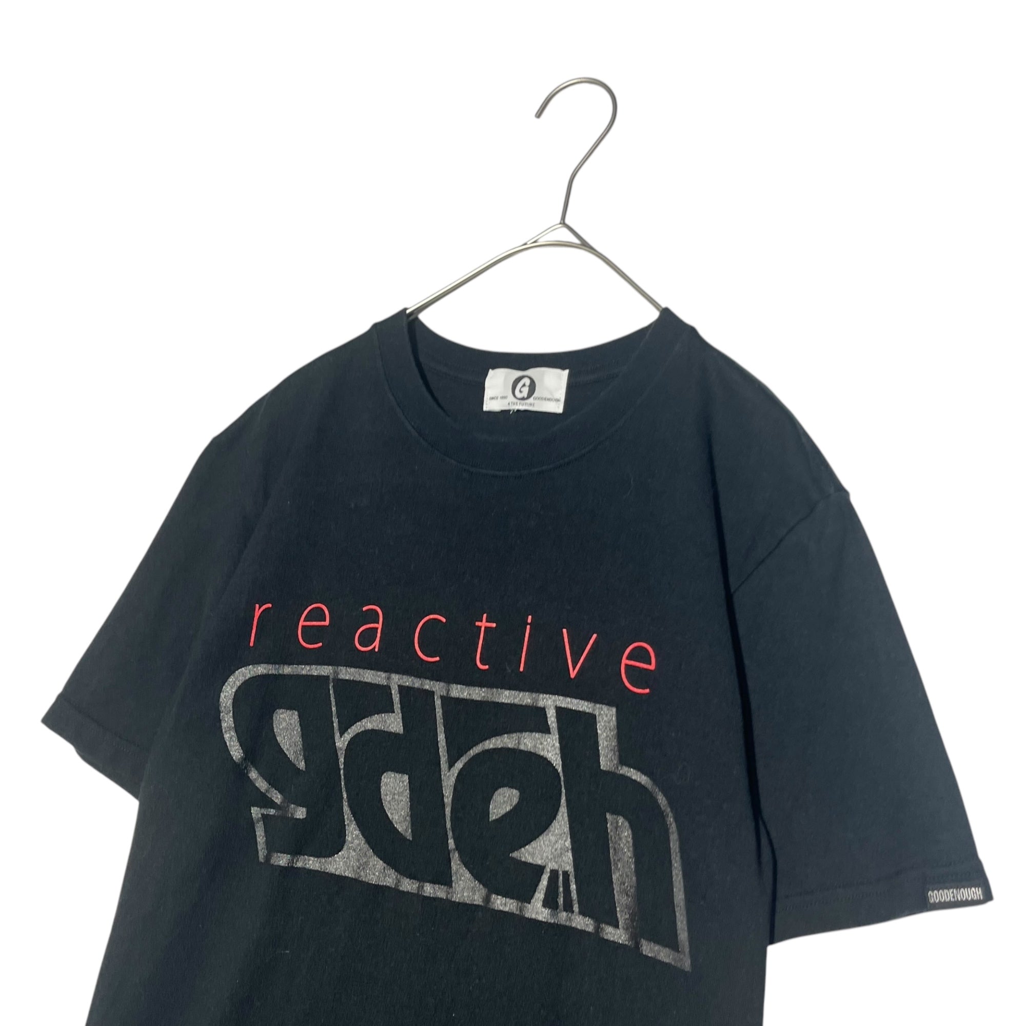 GOODENOUGH(グッドイナフ) 15SS REACTIVE TEE リアクティブ Tシャツ 90年代復刻 GE-157010 ブラック 品質表示タグ無