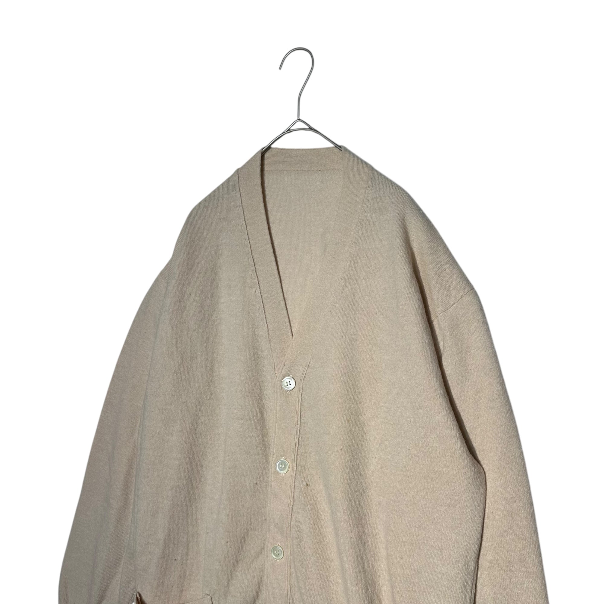 COMME des GARCONS HOMME(コムデギャルソンオム) 80's front pockets 5 button wool/nylon cardigan 80年代 フロント ポケット 5ボタン ウール/ナイロン カーディガン HN-050160 FREE ピンク AD表記無し 川久保玲 本人期