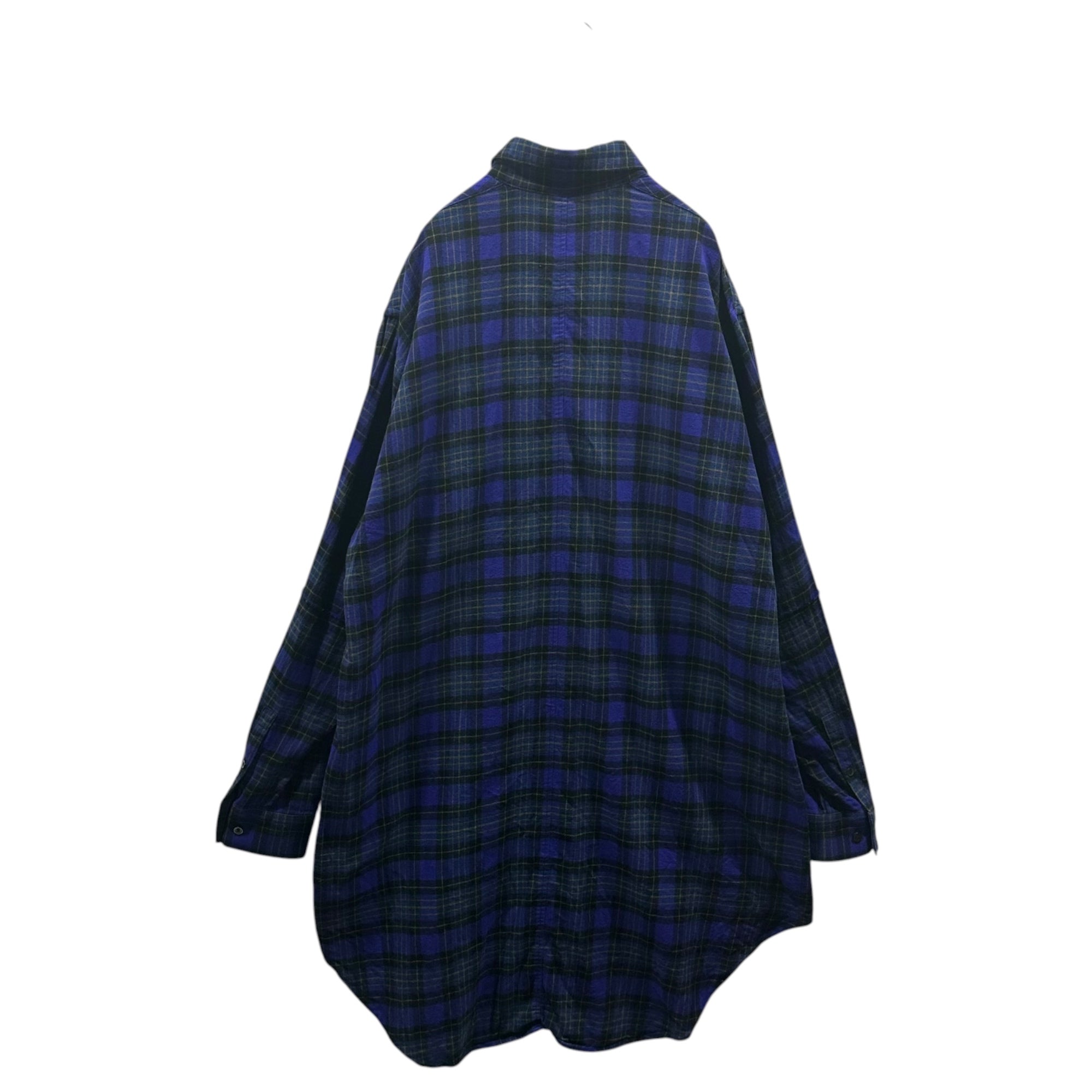 UNDERCOVERISM(アンダーカバイズム) 2022SS Cotton Check Puckering Long Shirt コットン CK 後パッカリング ロング シャツ UI2B4402 3 パープル