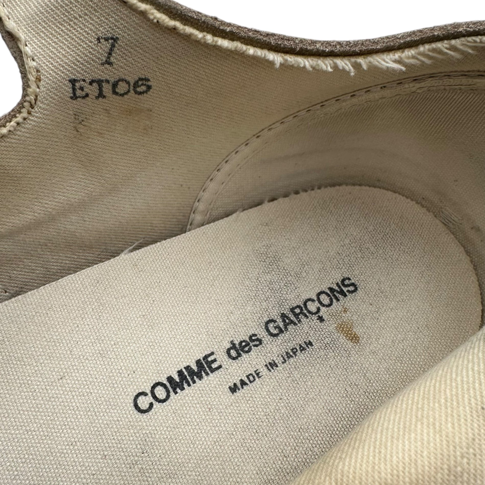 COMME des GARCONS(コムデギャルソン) Suede Mary Jane Flat Sneakers スウェード メリージェーン フラット スニーカー ET06 7(25.0cm) ベージュ×ブラック 男性着用可能