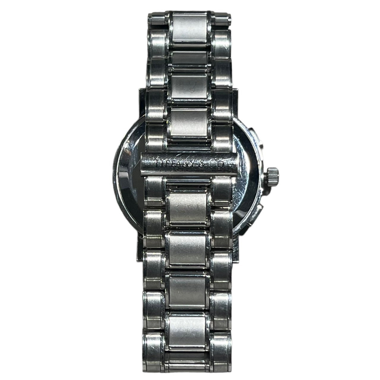 TIFFANY & CO.(ティファニー) ATLAS chronograph watch アトラス クロノグラフ 腕時計 シルバー ブラック ウォッチ 黒文字盤 ラウンド