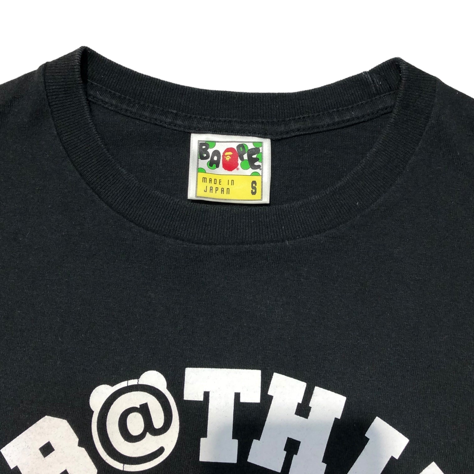 A BATHING APE x Medicom Toy(アベイシングエイプ×メディコムトイ) BE@BRICK Tshirt ベアブリック ロゴ プリント Tシャツ S ブラック×ホワイト