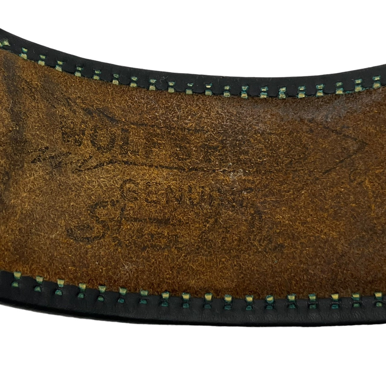 WOLFS HEAD(ウルフズヘッド) ラウンドスタッズレザーブレスレット SIZE FREE(50mm) 全長約31cm×幅約7cm ブラック×シルバー 刻印残り スタッズ打ち込み問題無し