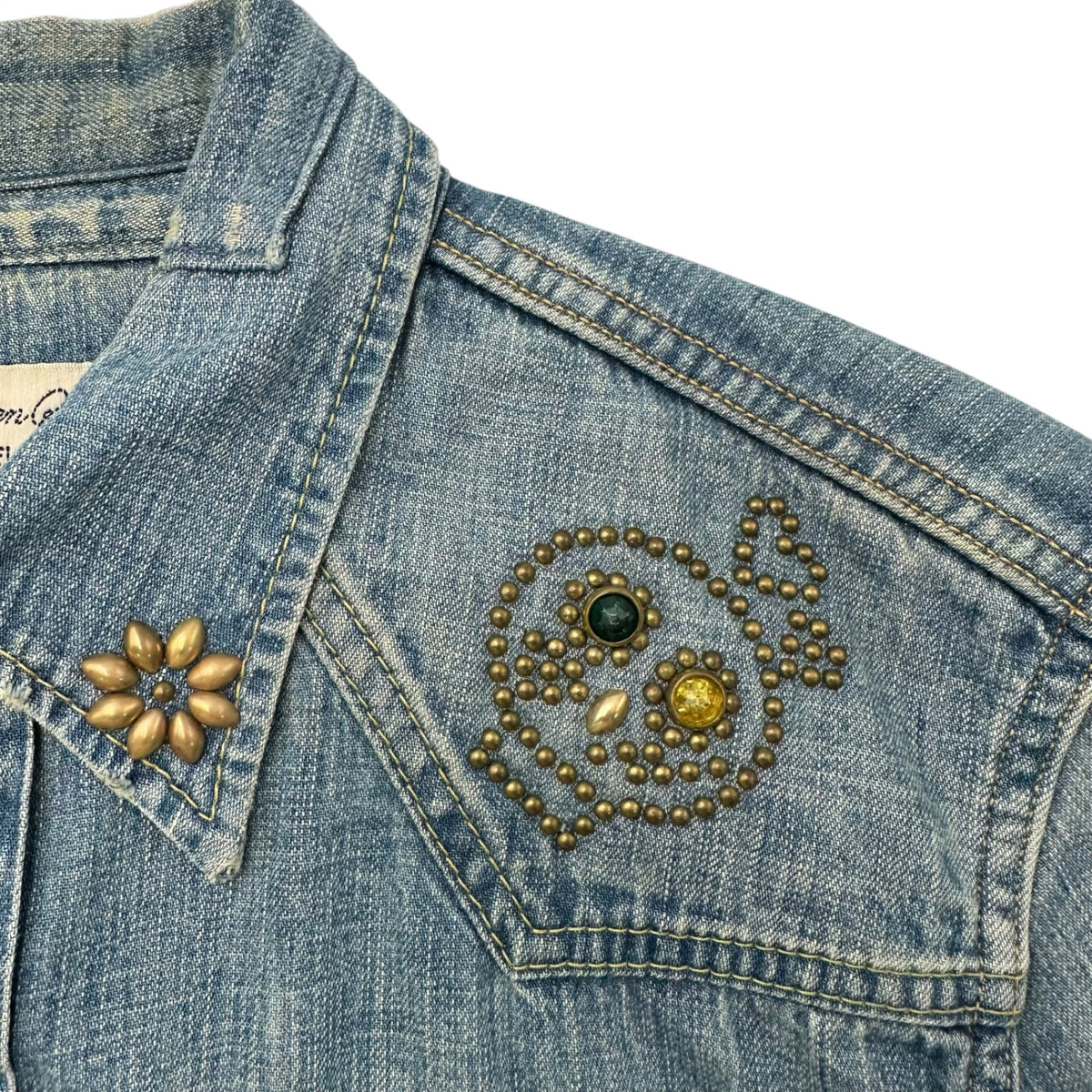 REMI RELIEF(レミレリーフ) Studded western denim shirt スタッズ ウエスタン デニム シャツ M ライトインディゴ