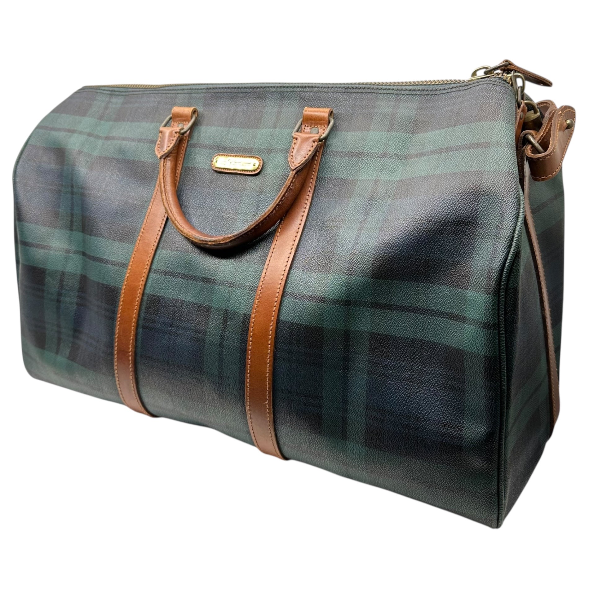 POLO RALPH LAUREN(ポロラルフローレン) Tartan Check Boston Bag タータン チェック ボストン バッグ ネイビー×グリーン 旅行鞄 ショルダー