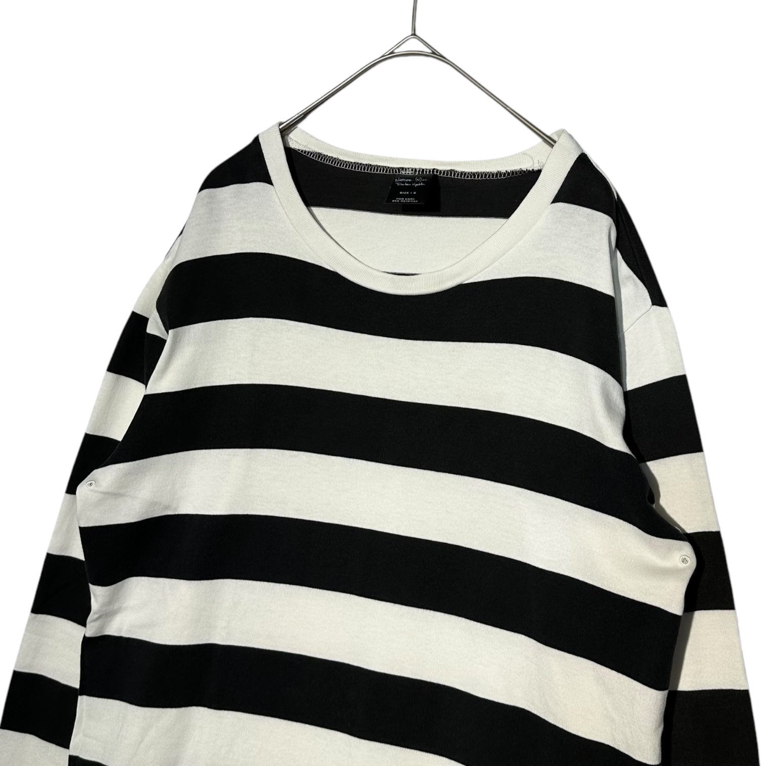 NUMBER (N)INE(ナンバーナイン) 03AW Kurt Cobain Period Striped Long-Sleeved Cut and Sewn カート期 長袖 ボーダー カットソー 2(S) ホワイト×ブラック 宮下氏 本人期 グランジ
