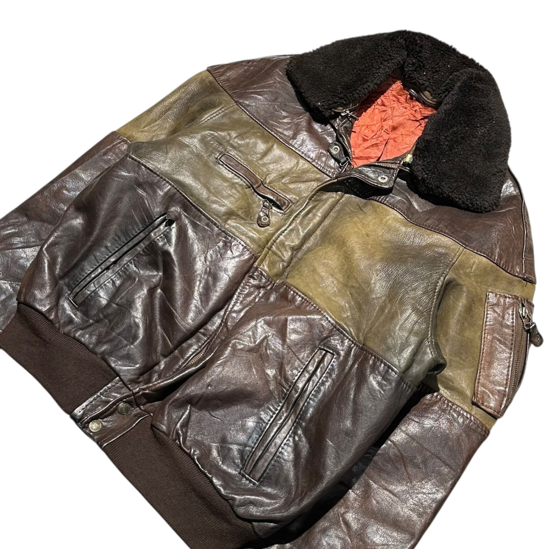 FRENCH VINTAGE(フランスヴィンテージ) Willems G-1 Leather Jacket フライト レザー ジャケット ML程度 ブラウン ムートン