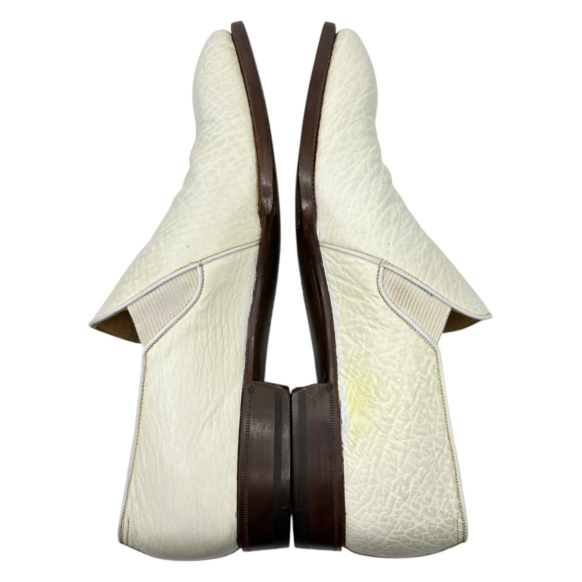 AUBERCY(オーベルシー) Shark Skin Vamp Leather Shoes シャーク スキン バンプ レザー シューズ 8(28cm程度) ホワイト 鮫皮 箱付