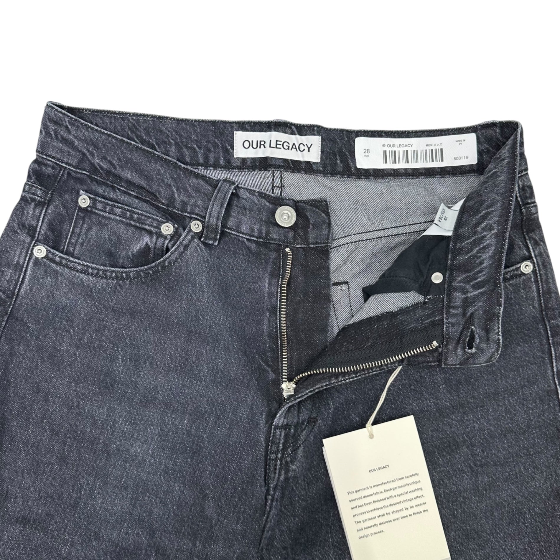 OUR LEGACY(アワーレガシー) THIRD CUT-Supergrey Wash サード カット スーパーグレーウォッシュ M4195TS 28 ブラック ブラック ストレート デニム パンツ