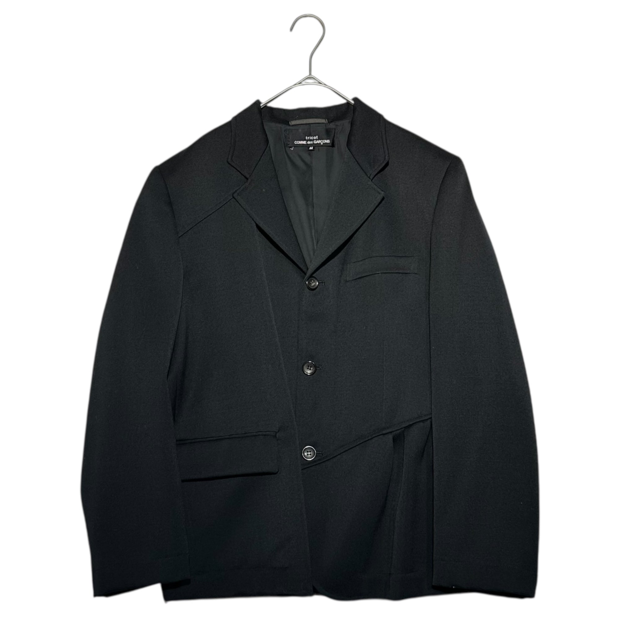 tricot COMME des GARCONS(トリココムデギャルソン) 92AW Wool 3B Tailored Jacket with Anomalous Pocket Design ウール 3B 変則ポケット デザイン テーラード ジャケット TJ-05024M M ブラック AD1992 90's 90年代 アーカイブ