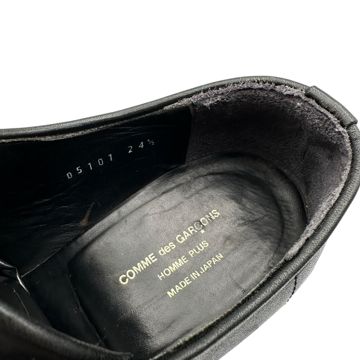 COMME des GARCONS HOMME PLUS(コムデギャルソンオムプリュス) 1980's Side-laced leather shoes サイド レースアップ レザー シューズ PK-05101 24.5cm ブラック 80年代 80's 最初期