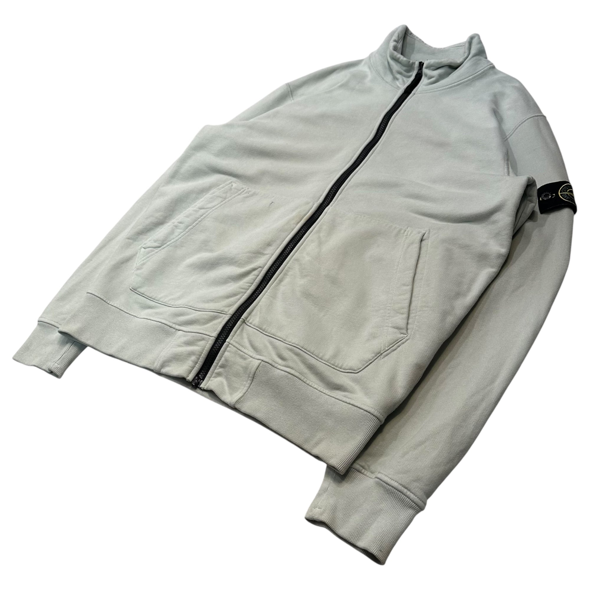 STONE ISLAND(ストーンアイランド) 2022AW COTTON FLEECE GARMENT DYED FULL ZIP SWEATSHIRT コットンプリース ガーメントダイ フルジップ スウェット シャツ 771564320 XL ライトグレー ジャケット