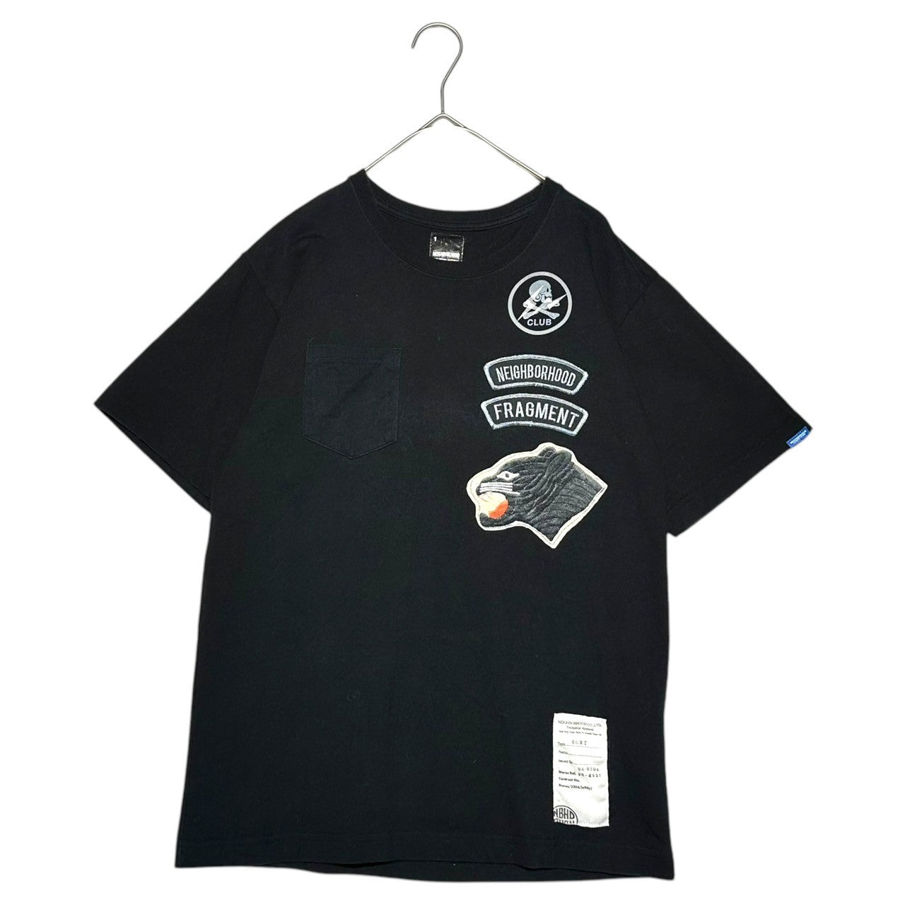 NEIGHBORHOOD × FRAGMENT DESIGN(ネイバーフッド×フラグメントデザイン) 00's patch print T-shirt ワッペンプリント Tシャツ 1(S程度) ブラック