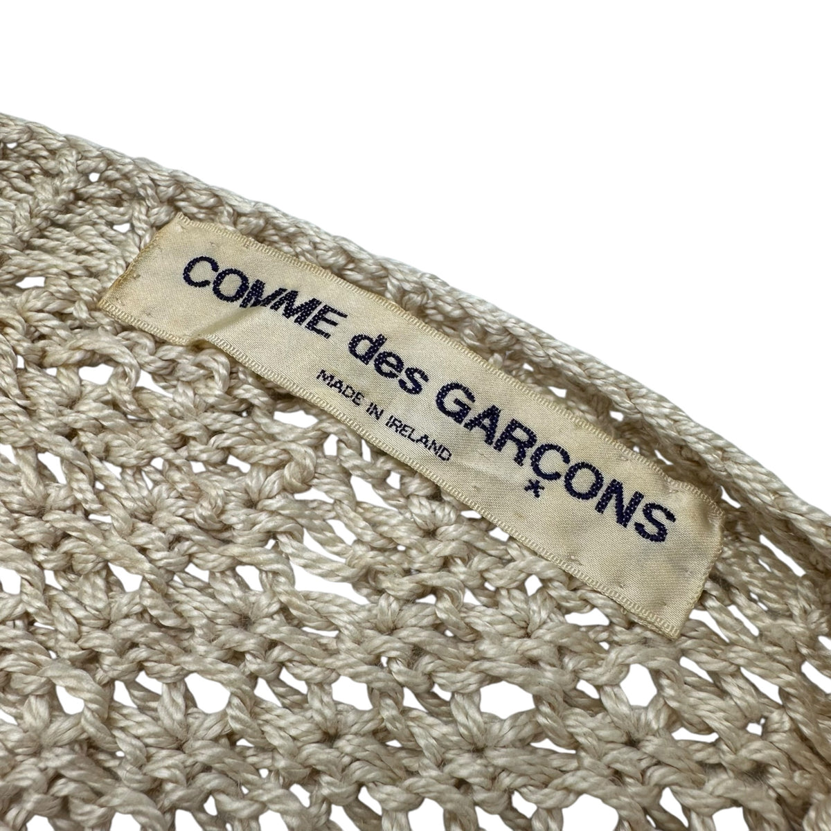 COMME des GARCONS(コムデギャルソン) 1970's Irish-Made All-Silk Low-Gauge Knit アイルランド メイド オール シルク ロー ゲージ ニット 20010 FREE アイボリー AD表記無 70s アーカイブ 初期生産 稀少