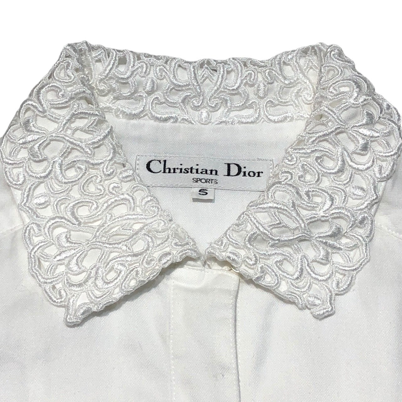 Christian Dior SPORTS(クリスチャンディオールスポーツ) 00s lace collar short sleeve shirt レース カラー 半袖シャツ S ホワイト ヴィンテージ ブラウス
