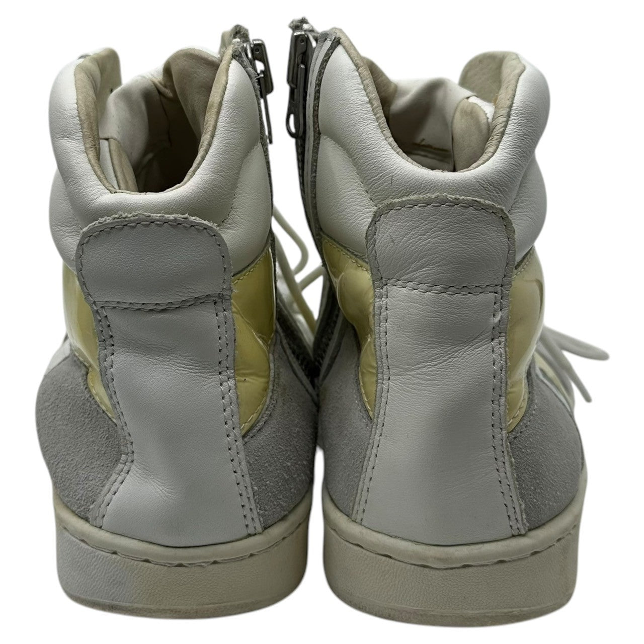 White Flags(ホワイトフラッグス) レザー ローカット スニーカー キルティング パテント 42(26.5cm程度) ブラック×ホワイト