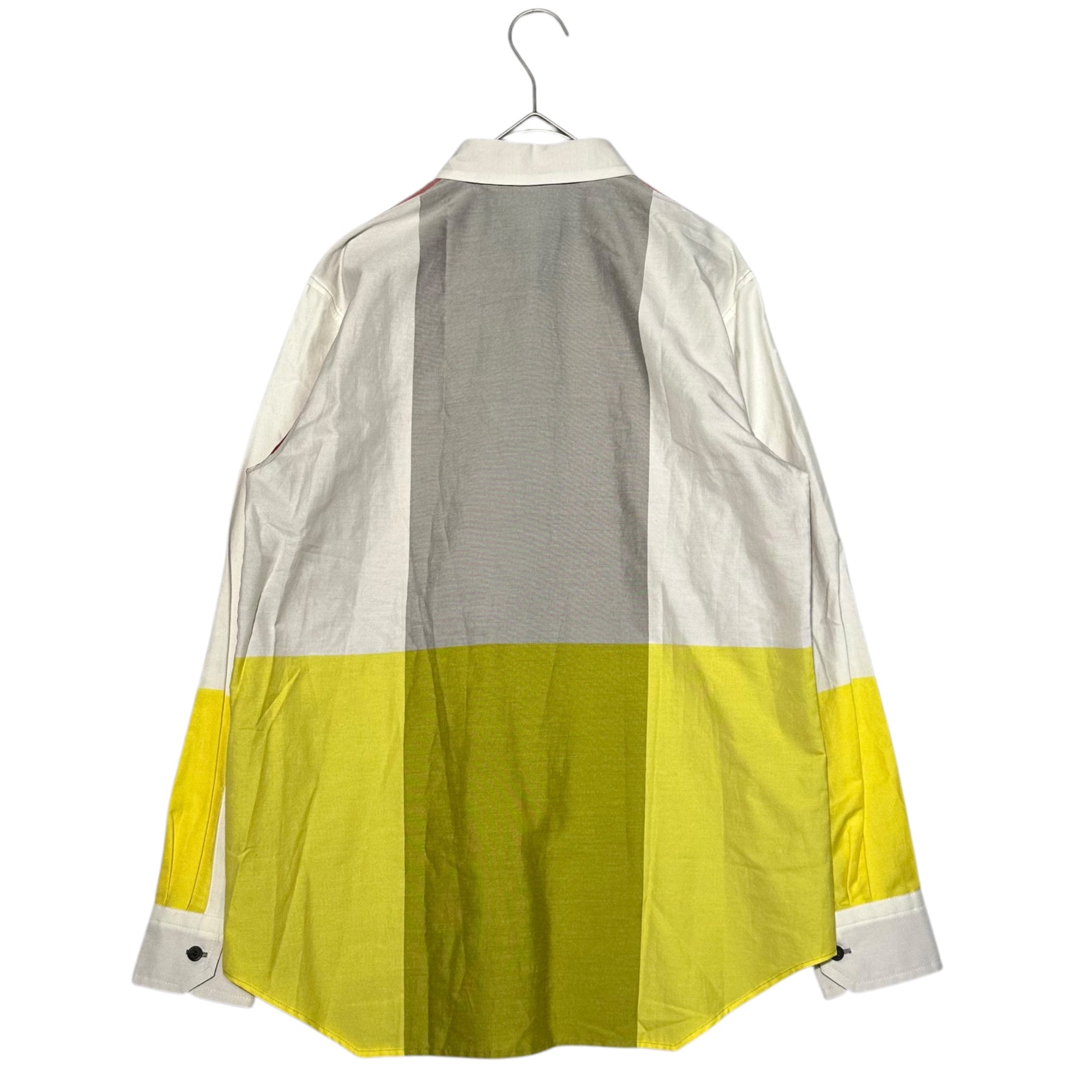 ISSEY MIYAKE(イッセイミヤケ) Panel Print Regular Collar Long Sleeve Shirt パネル プリント レギュラーカラー 長袖 シャツ IM33FJ500 2(M程度) ピンク×ホワイト