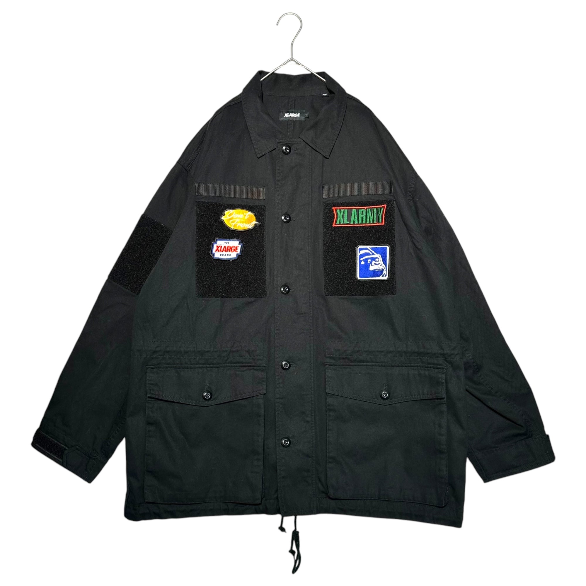 X-LARGE(エクストララージ) 21AW PATCHED MILITARY JACKET ワッペン ミリタリー ジャケット 101213021007 L ブラック M65