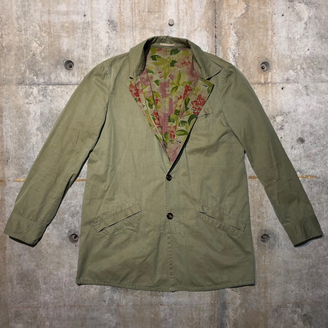 COMME des GARCONS HOMME(コムデギャルソンオム) 02SSタマムシカラーハーフモッズコート HE-J086 M カーキ AD2001 田中オム