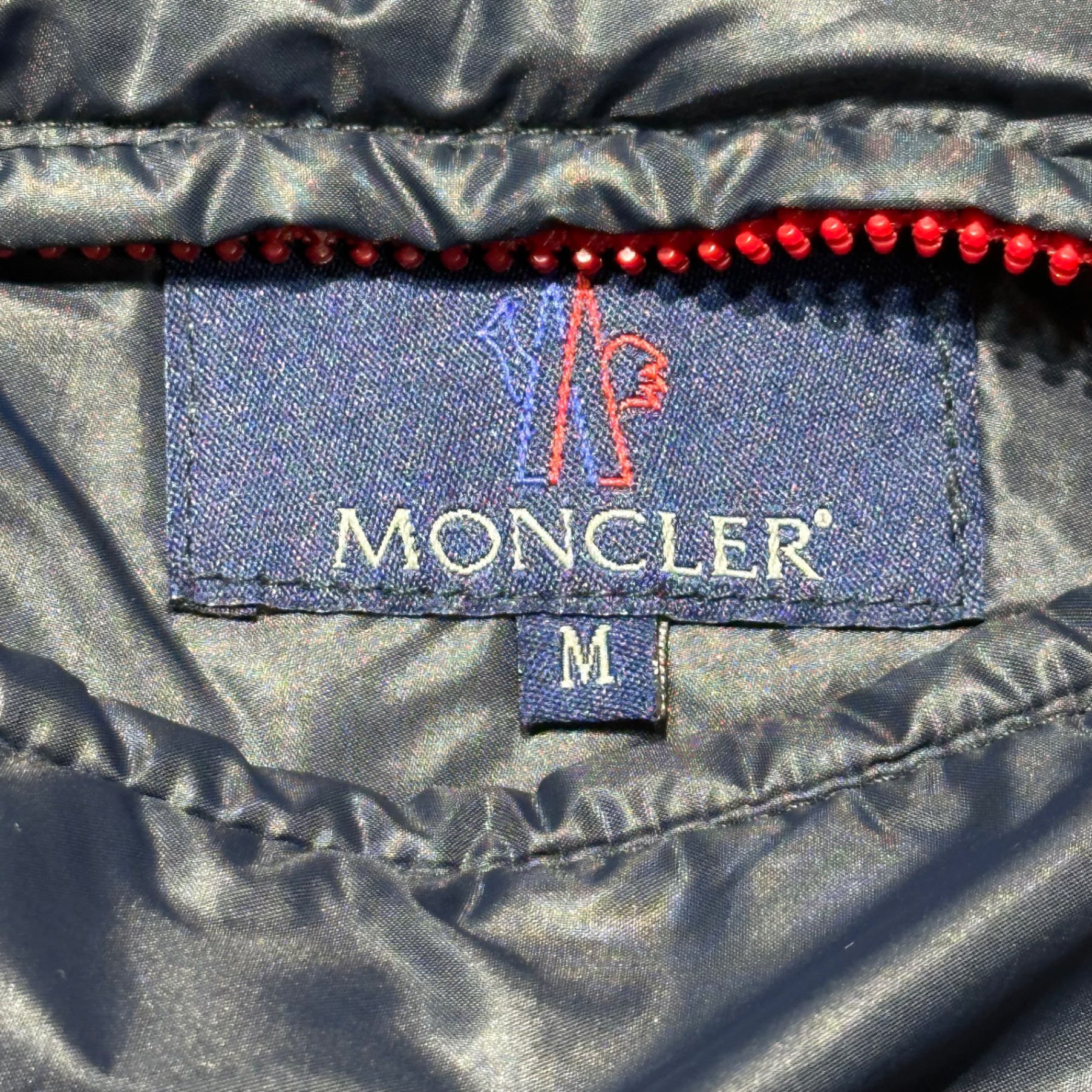 MONCLER(モンクレール) Fleece Reversible Logo Patch Decorative Zip-Up Jacket フリース リバーシブル ロゴワッペン 装飾 ジップアップ ジャケット M ネイビー×レッド HUSKY OLD