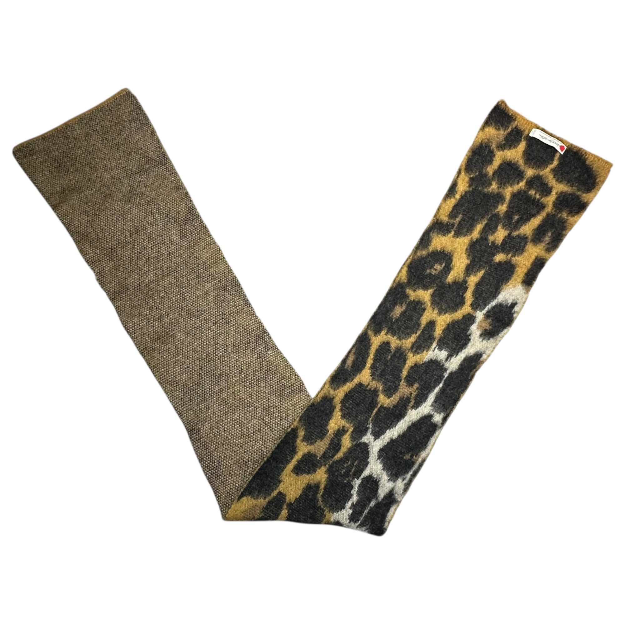SEVESKIG(セヴシグ) Leopard Print Mohair-Blend Wool Scarf レオパード モヘア混 ウール マフラー AC-SV-HA-1010 FREE ブラウン×ブラック