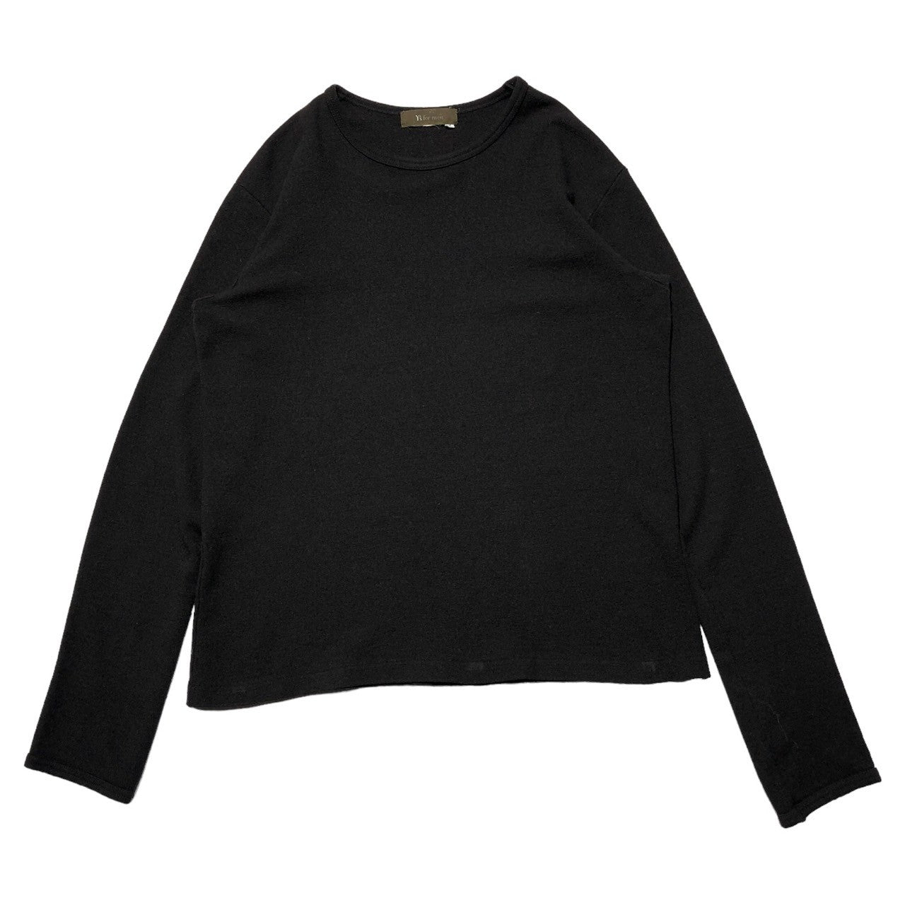 Y's for men(ワイズフォーメン) 90’s ~ wool cut and sew ウール カットソー 3(M程度) ブラック 長袖 ニット Tシャツ
