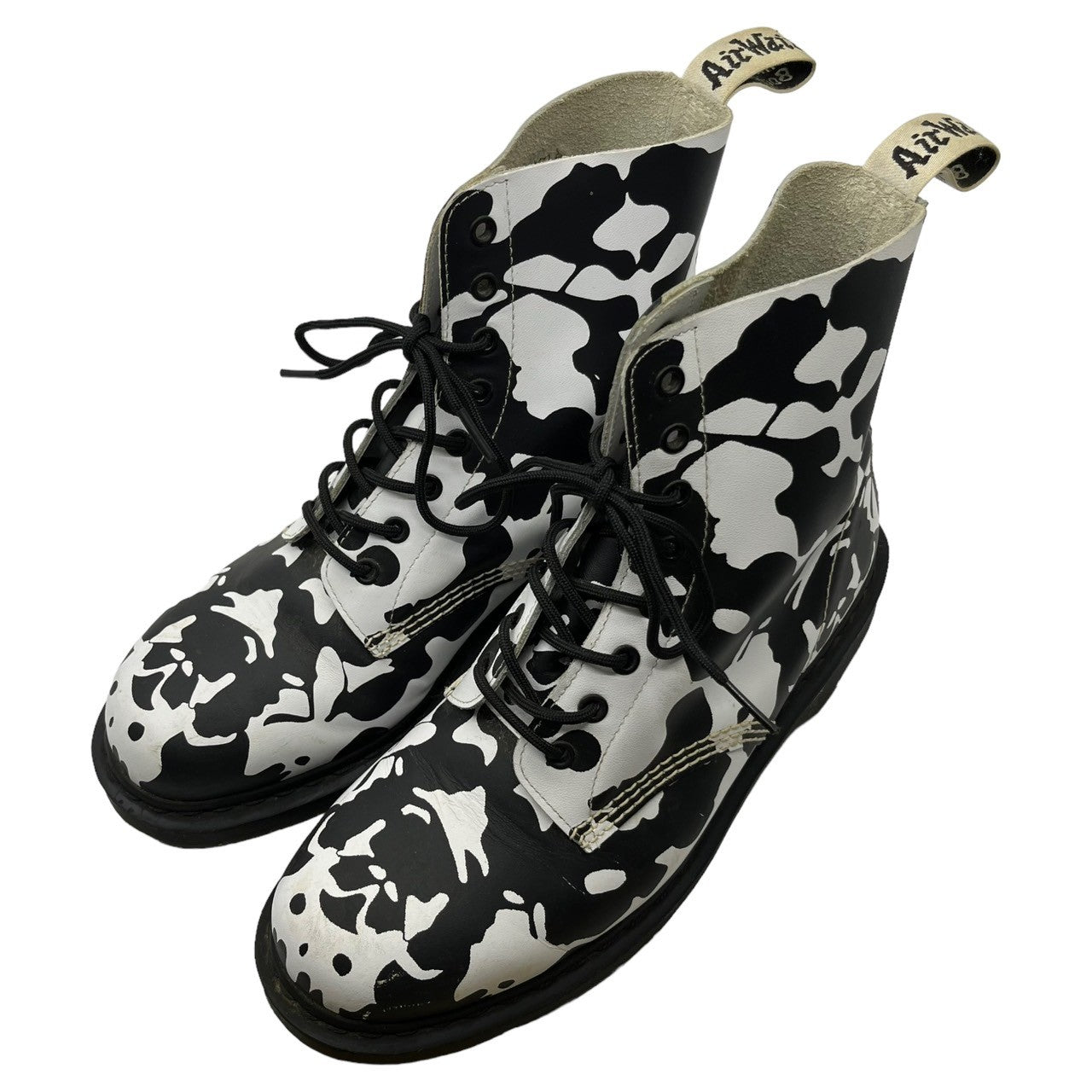 DR.MARTENS(ドクターマーチン) 8 HOLE PASCAL BOOTS エイトホール 牛柄 ブーツ 29.0cm程度 ブラック×ホ