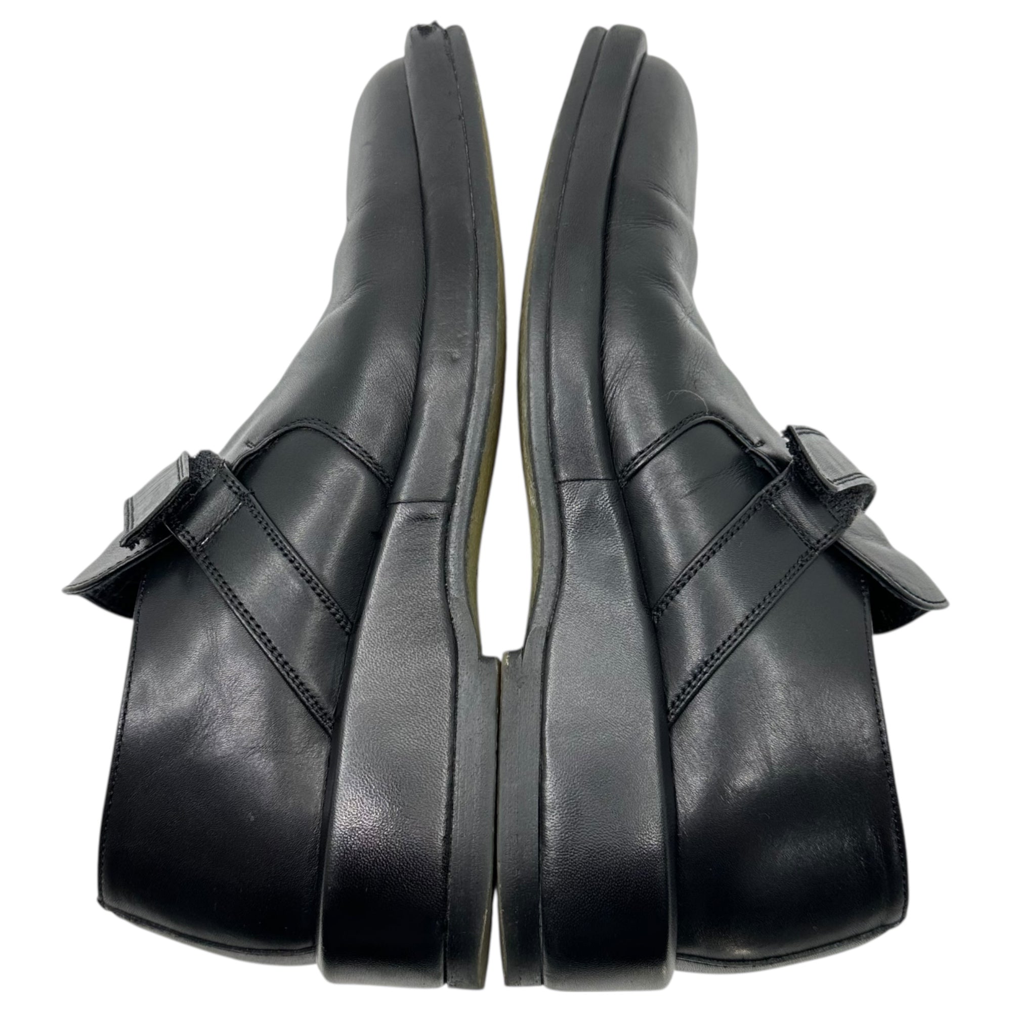 SAYA(サヤ) Velcro Leather Square Toe Shoes ベルクロ レザー スクエアトゥ シューズ 5427 24.5cm ブラック 革靴 ローファー