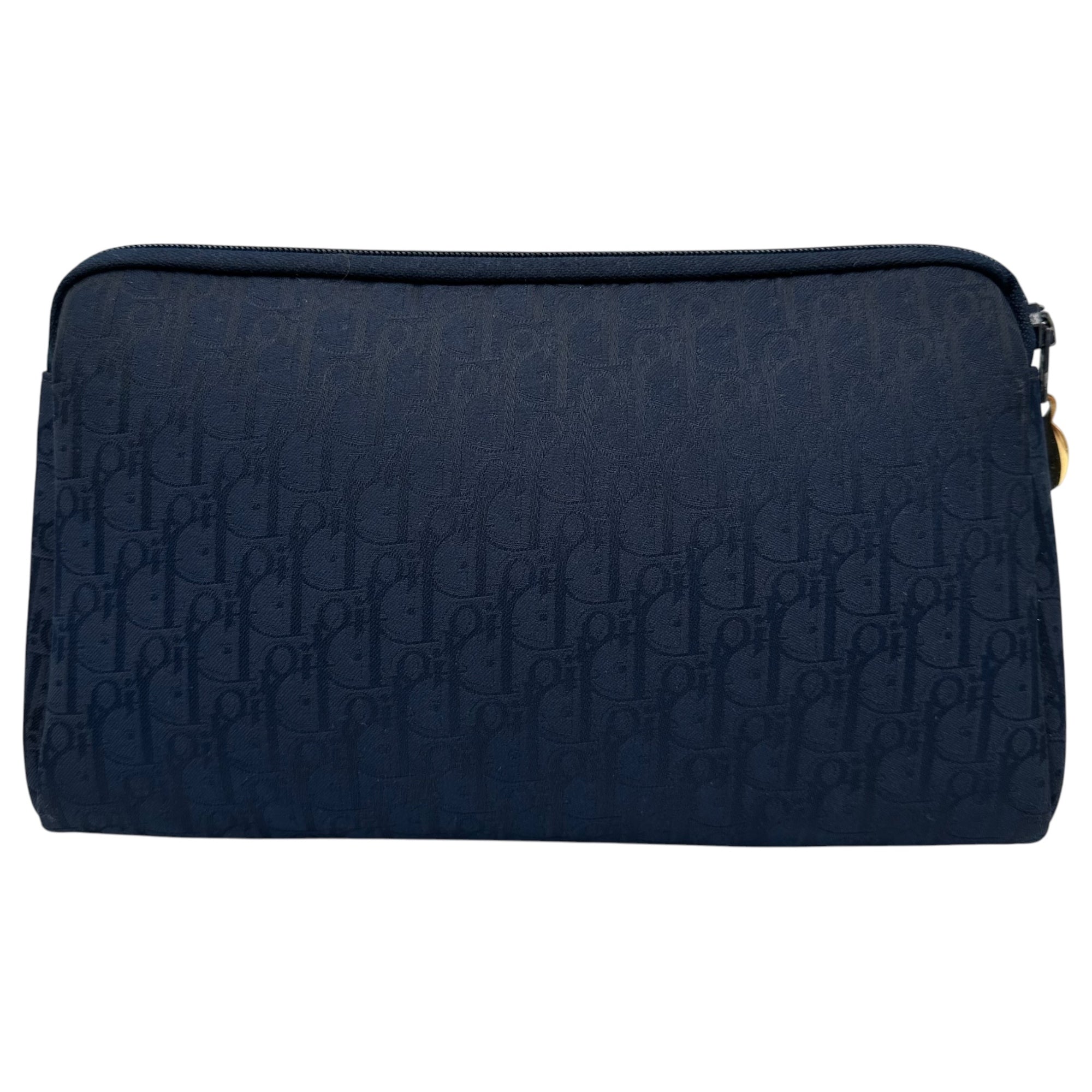 Christian Dior(クリスチャンディオール) 1970's Trotter pouch トロッター ポーチ ネイビー 70年代 alieeジップ ヴィンテージ コスメ