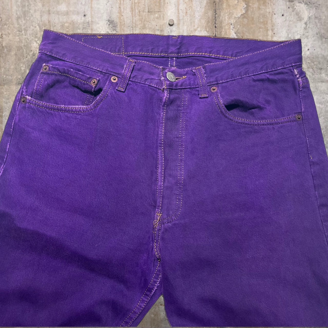 Levi's(リーバイス) 90's 501後染デニムパンツ 表記無し(W30程度) パープル USA製