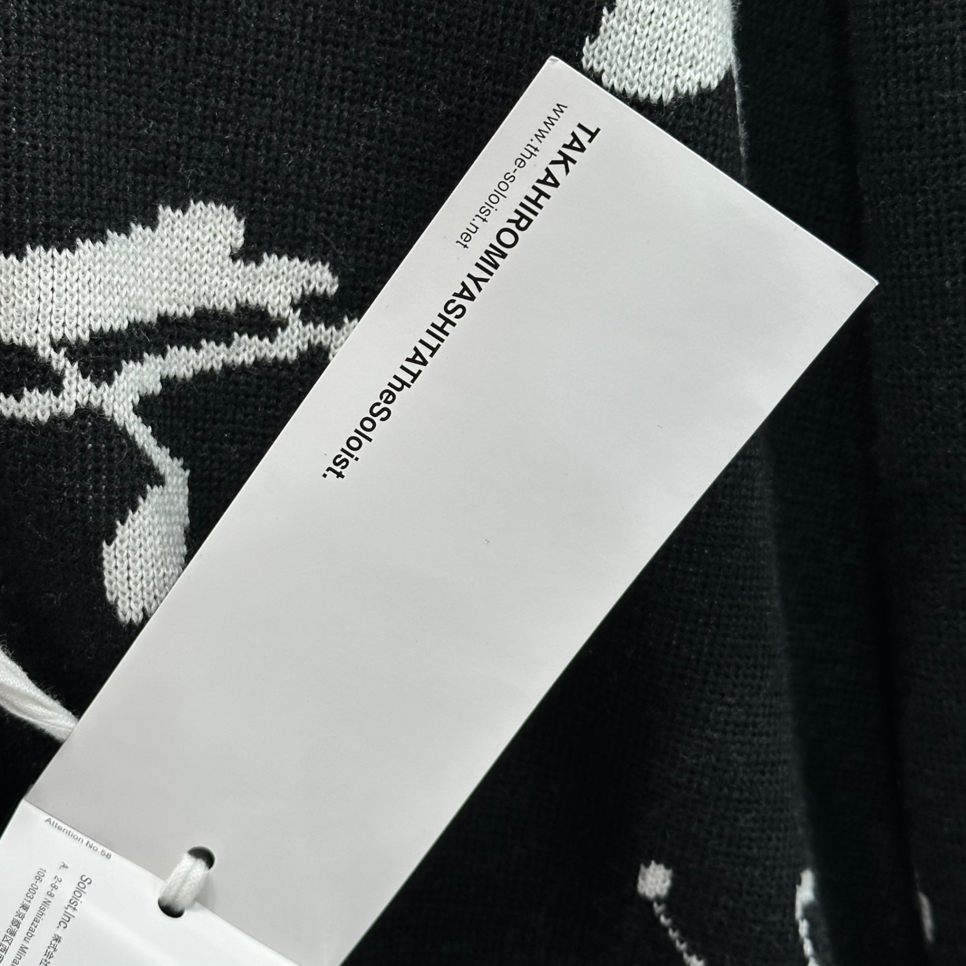 TAKAHIRO MIYASHITA The Soloist.(タカヒロミヤシタザソロイスト) 25AW music note pattern cardigan ミュージック ノート パターン カーディガン sk.0016AW25 48(L程度) ブラック×ホワイト 完売色