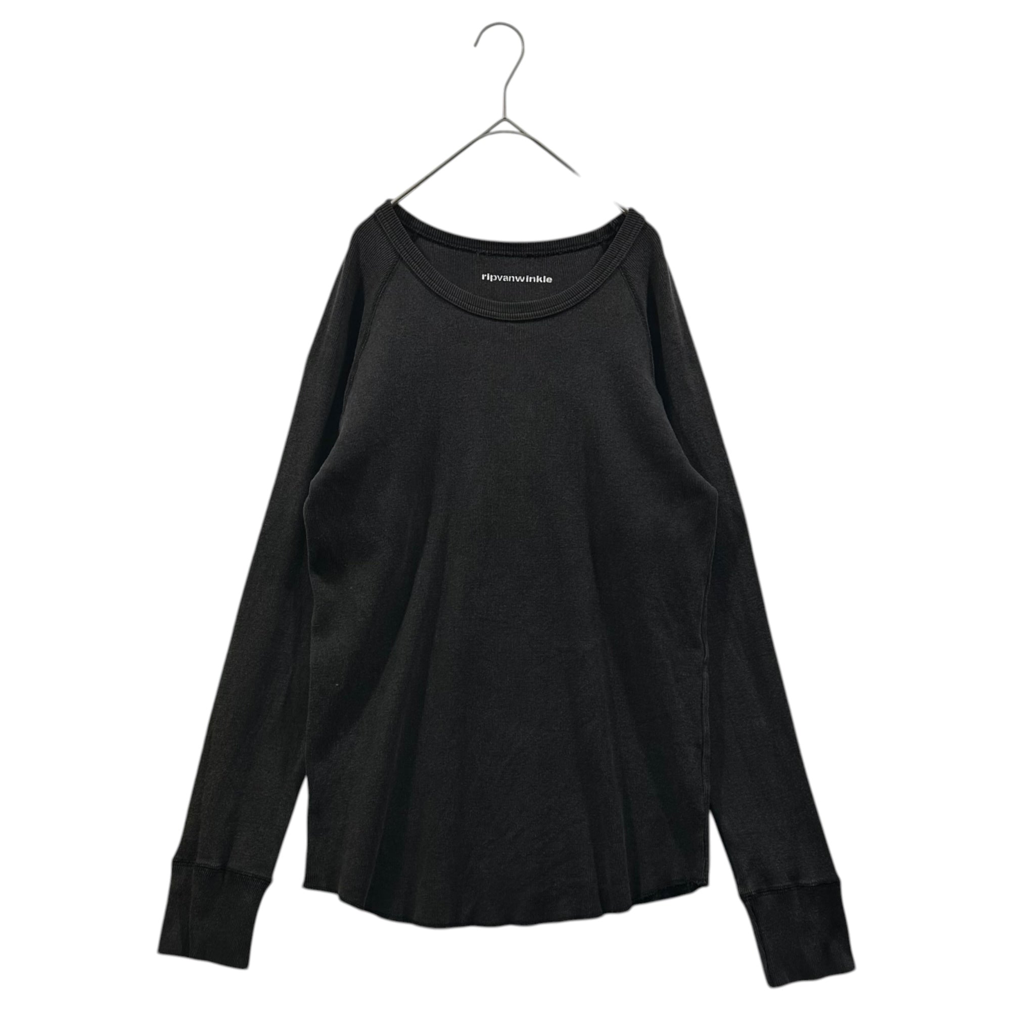 RIPVANWINKLE(リップヴァンウィンクル) 00's L/S rib knit top 長袖 リブ カットソー 4(XL程度) ブラック BORO ヴィンテージ