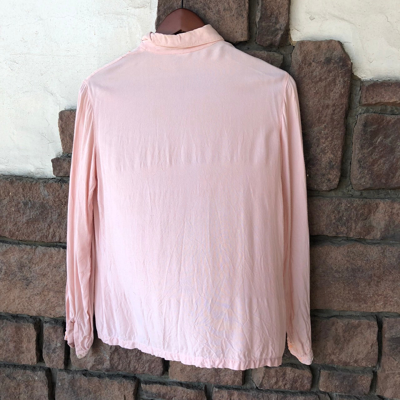 Euro Vintage(ヨーロッパヴィンテージ) Memory_ビジューシャツ 表記なし(Mサイズ程度) ピンク