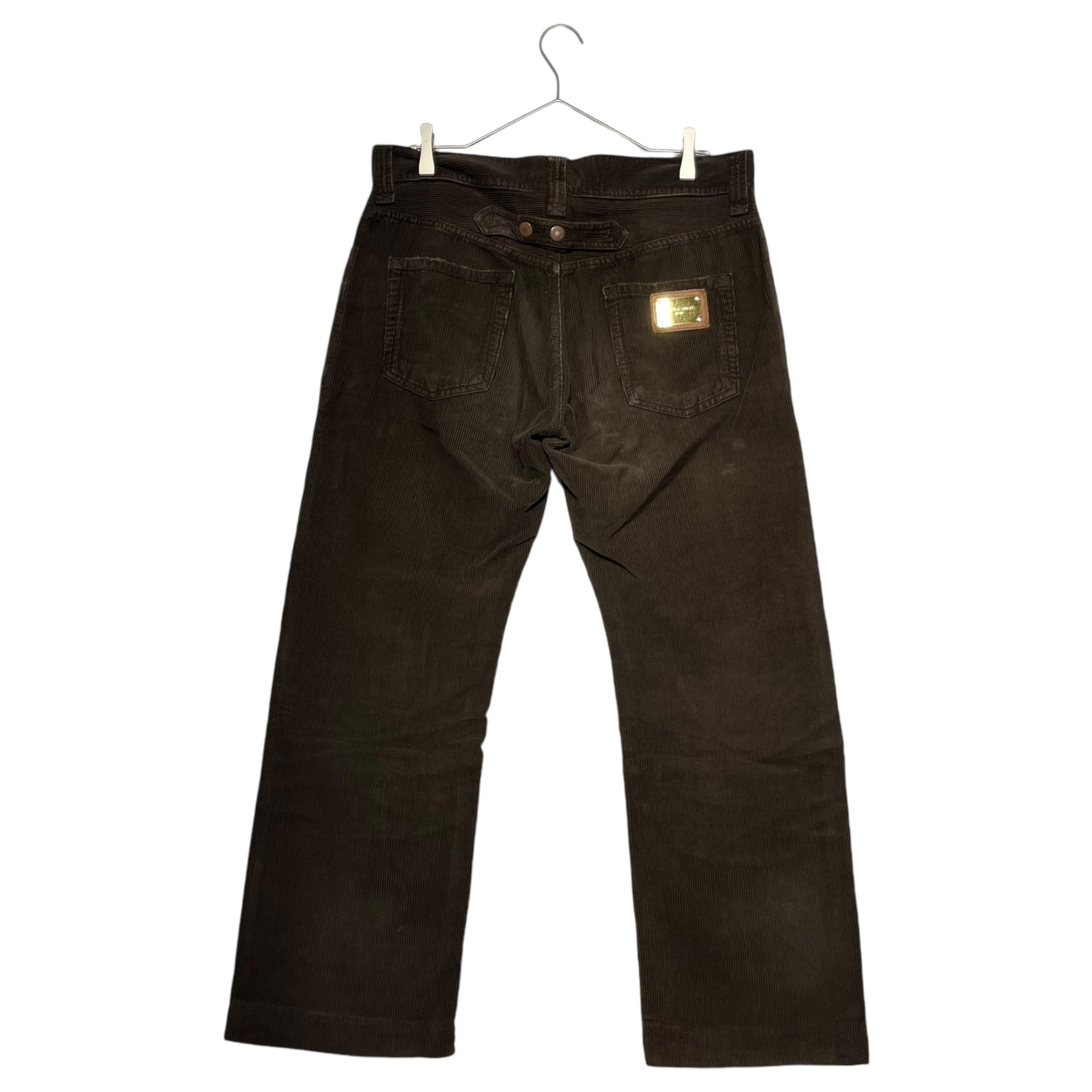 DOLCE&GABBANA(ドルチェ&ガッバーナドルガバ) 00's back plate corduroy pants バック プレート コーデュロイ パンツ G3Y4ED G8368 48(L程度) ブラウン