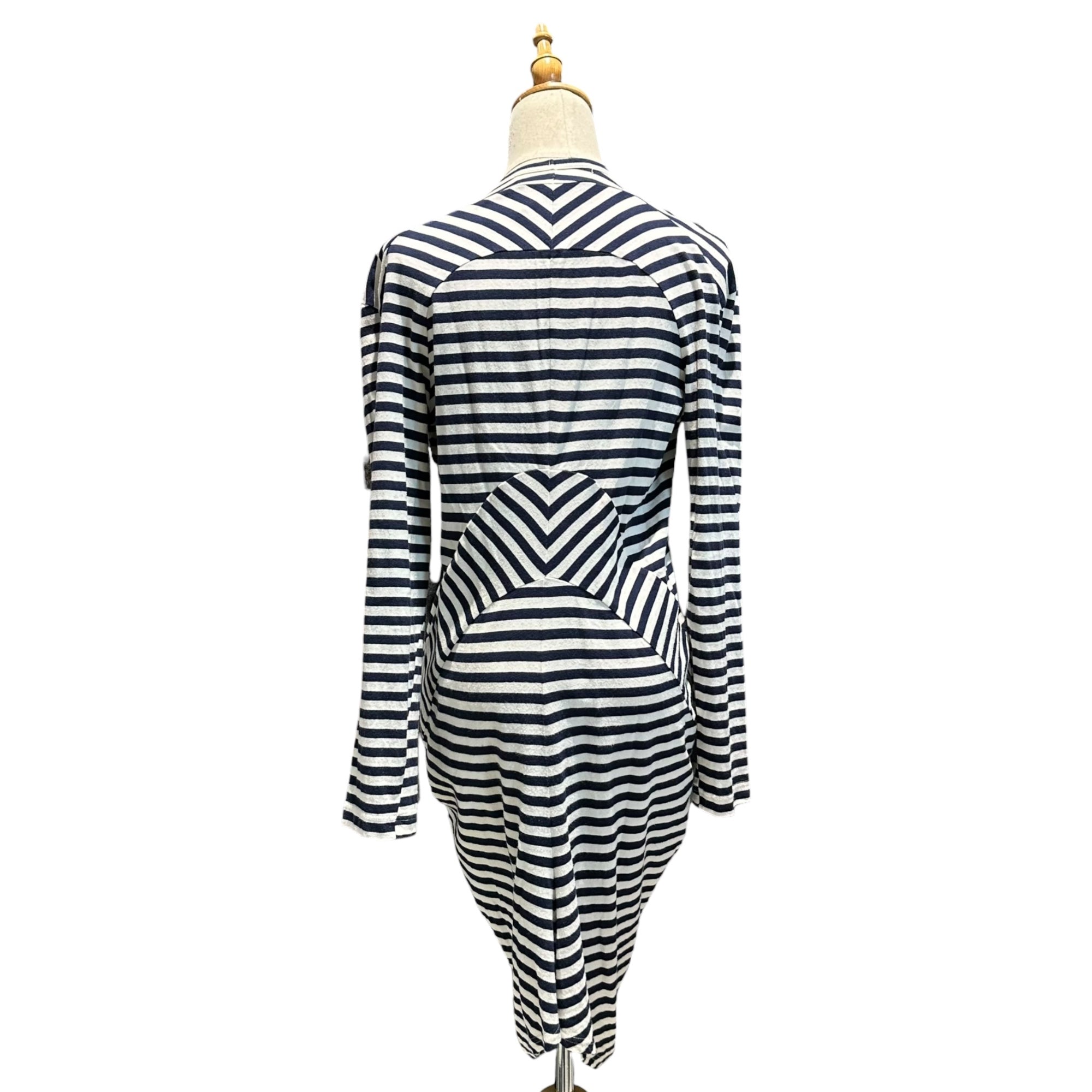 COMME des GARCONS JUNYA WATANABE(コムデギャルソンジュンヤワタナベ) 11SS Deformed border cut and sew dress 変形 ボーダー カットソー ワンピース JG-T003 M ホワイト×ネイビー AD2010
