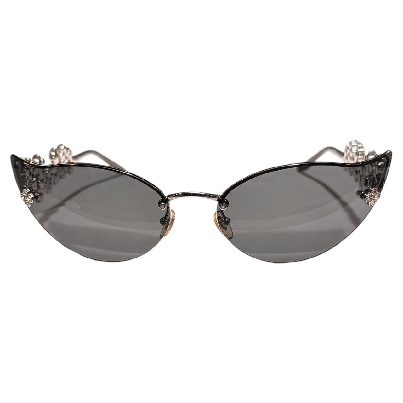 LOUIS VUITTON(ルイヴィトン) Limited to 1000 Cat's Eye Swarovski Sunglasses 限定 1000本 キャッツアイ スワロフスキー サングラス 75BR6 67□17-135 ブラック×シルバー 眼鏡 ケース付
