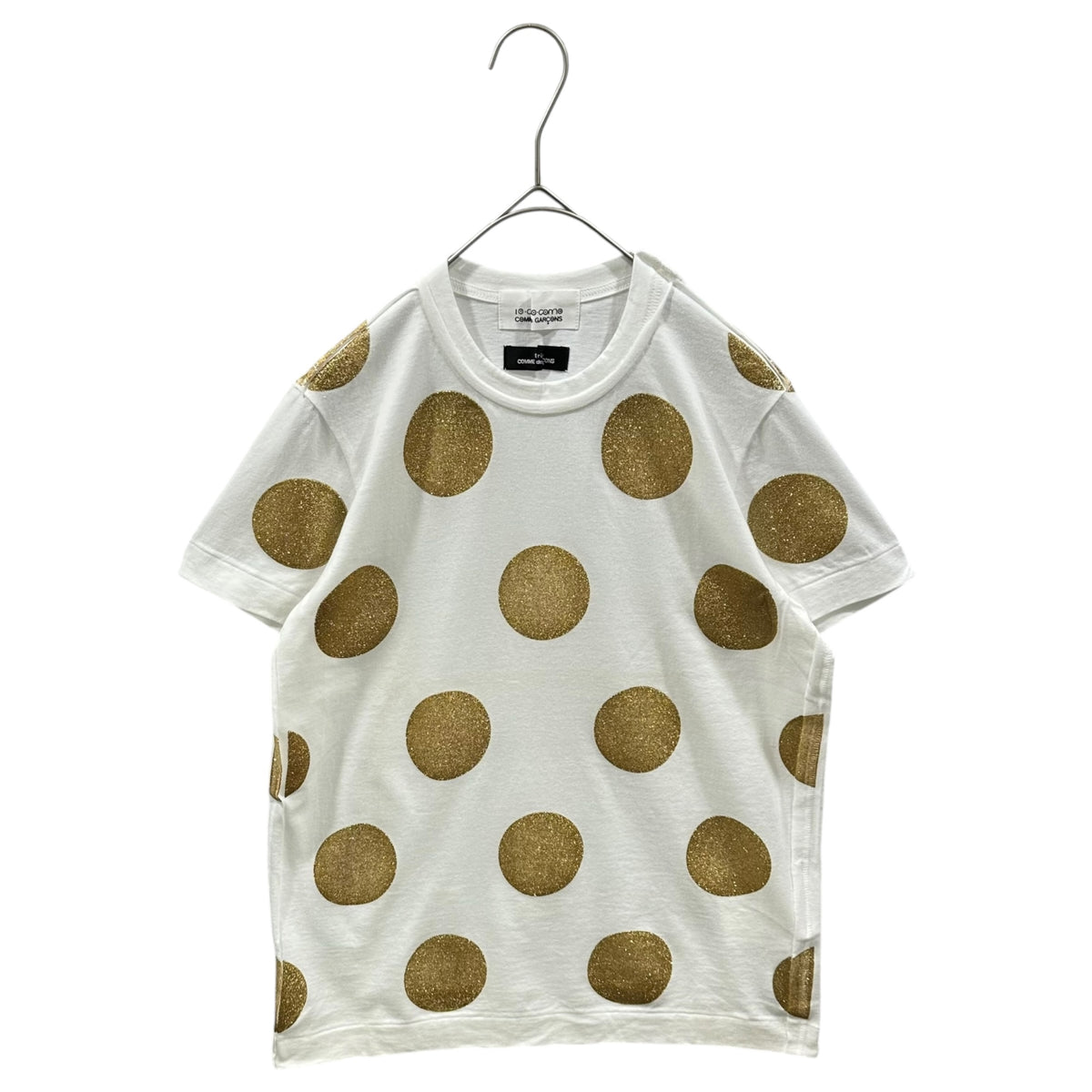 tricot COMME des GARCONS(トリココムデギャルソン) 2004SS Circle Dot Crew Neck T-Shirt サークルドット クルーネック Tシャツ SM-T031 FREE ホワイト×ゴールド AD2003 コルソコモ発売品