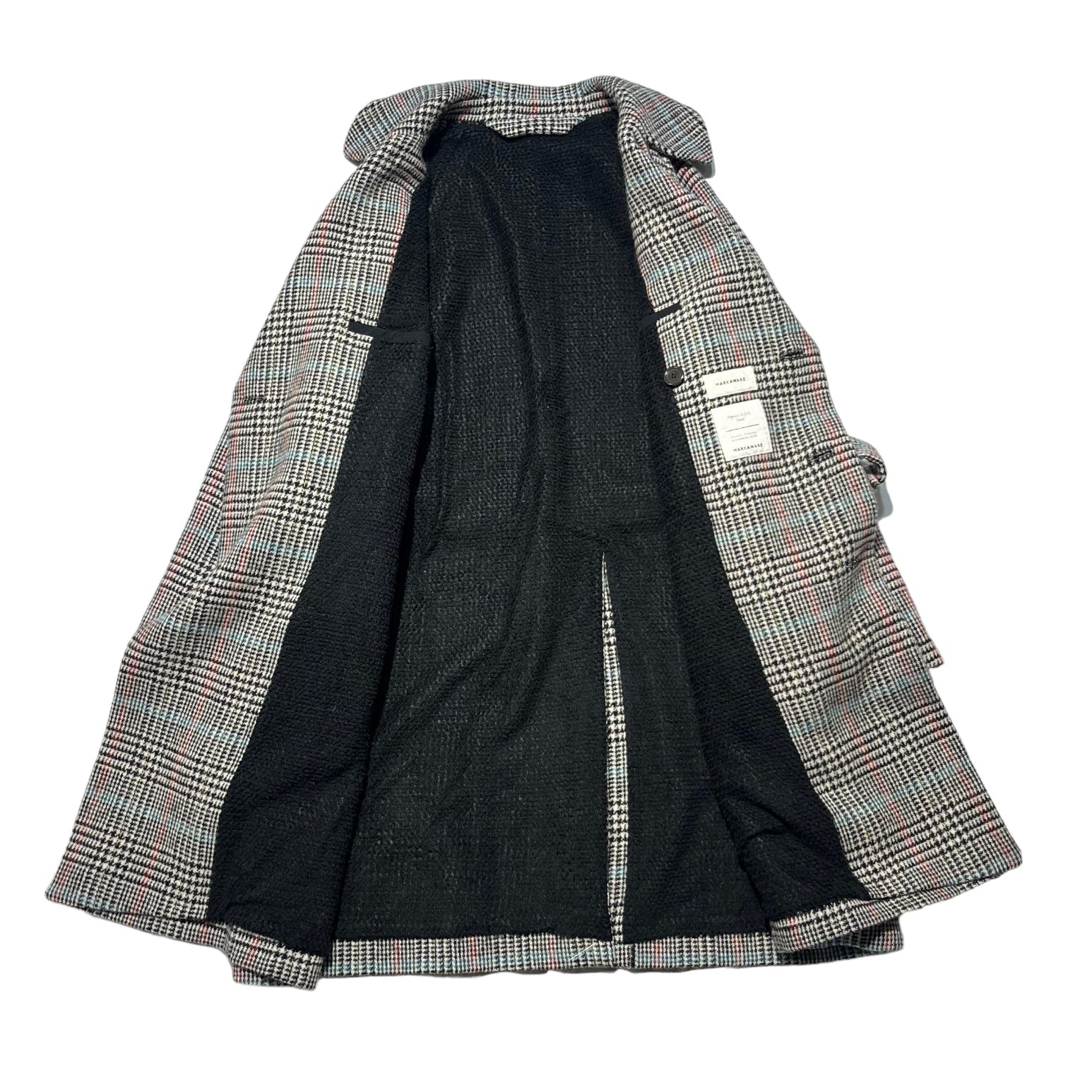 MARKAWARE(マーカウェア) Organic Suffolk tweed check trench coat オーガニックサフォーク ツイードチェック トレンチコート A19C-02CO01C 1(M~L程度) グレー×ブラック チェック