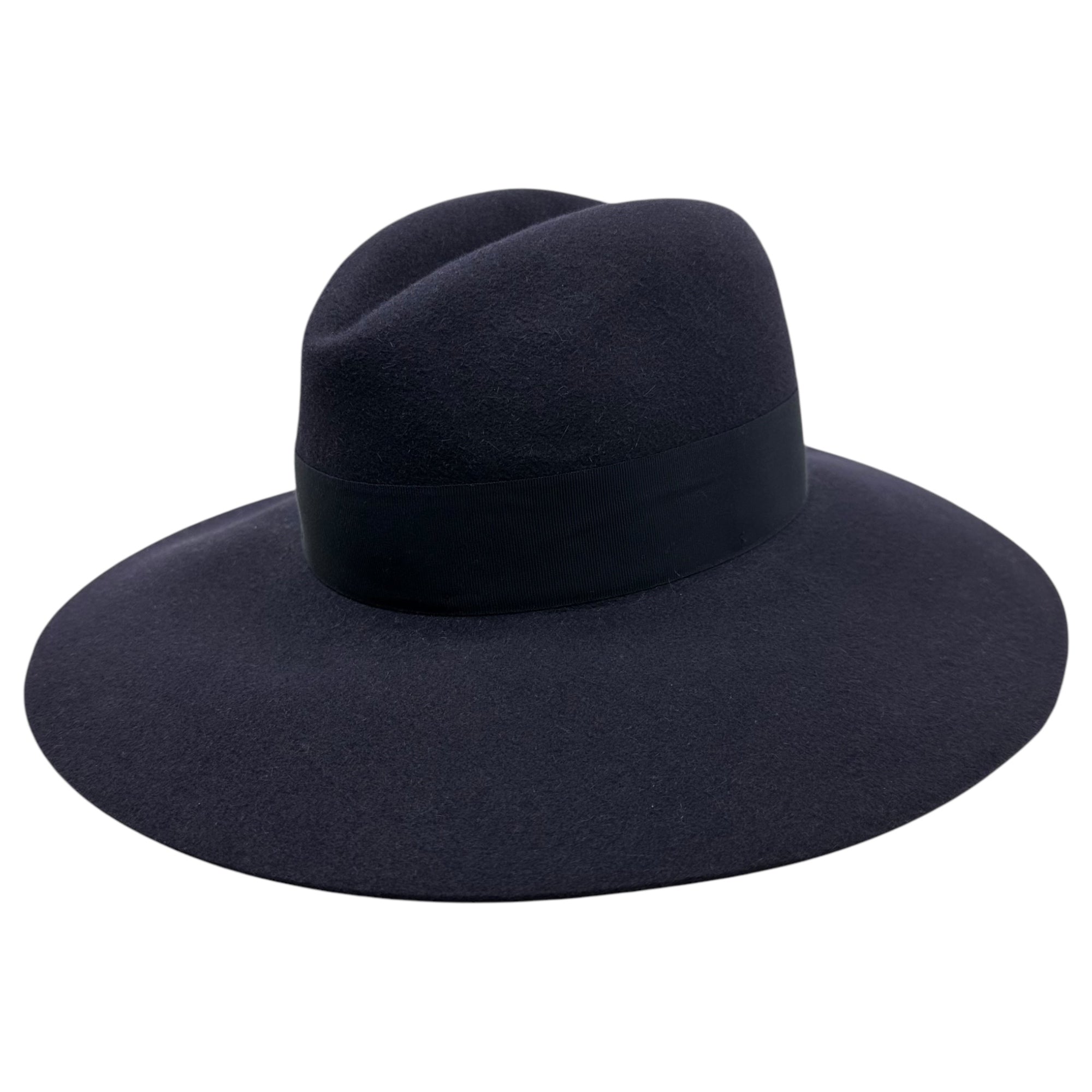 Borsalino(ボルサリーノ) wide-brimmed hat ワイドブリム ハット ネイビー 中折れ 帽子