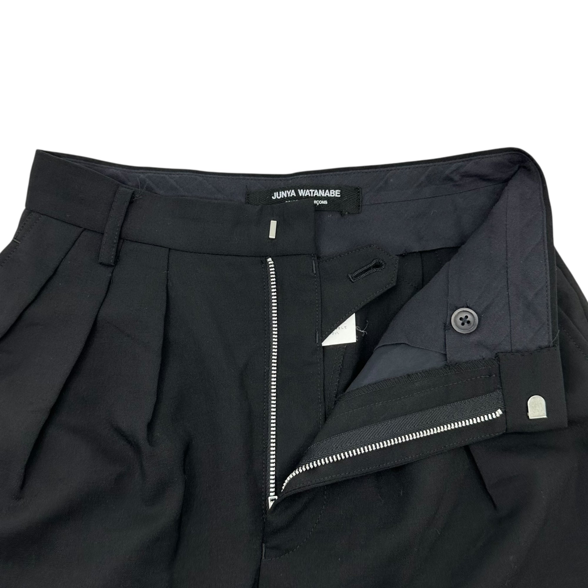 COMME des GARCONS JUNYA WATANABE(コムデギャルソンジュンヤワタナベ) 10SS 3-Tuck Mohair Wool Slim Slacks 3タック モヘア ウール スリム スラックス JE-P043 XS ブラック AD2009 パンツ