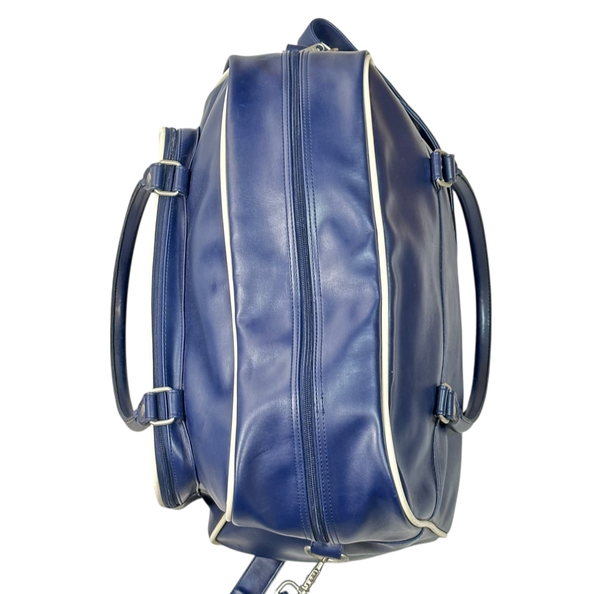 COMME des GARCONS SHIRT × FRED PERRY(コムデギャルソンシャツ × フレッドペリー) 2WAY Big Boston Bag ビッグ ボストン バッグ W12408 ネイビー×ホワイト