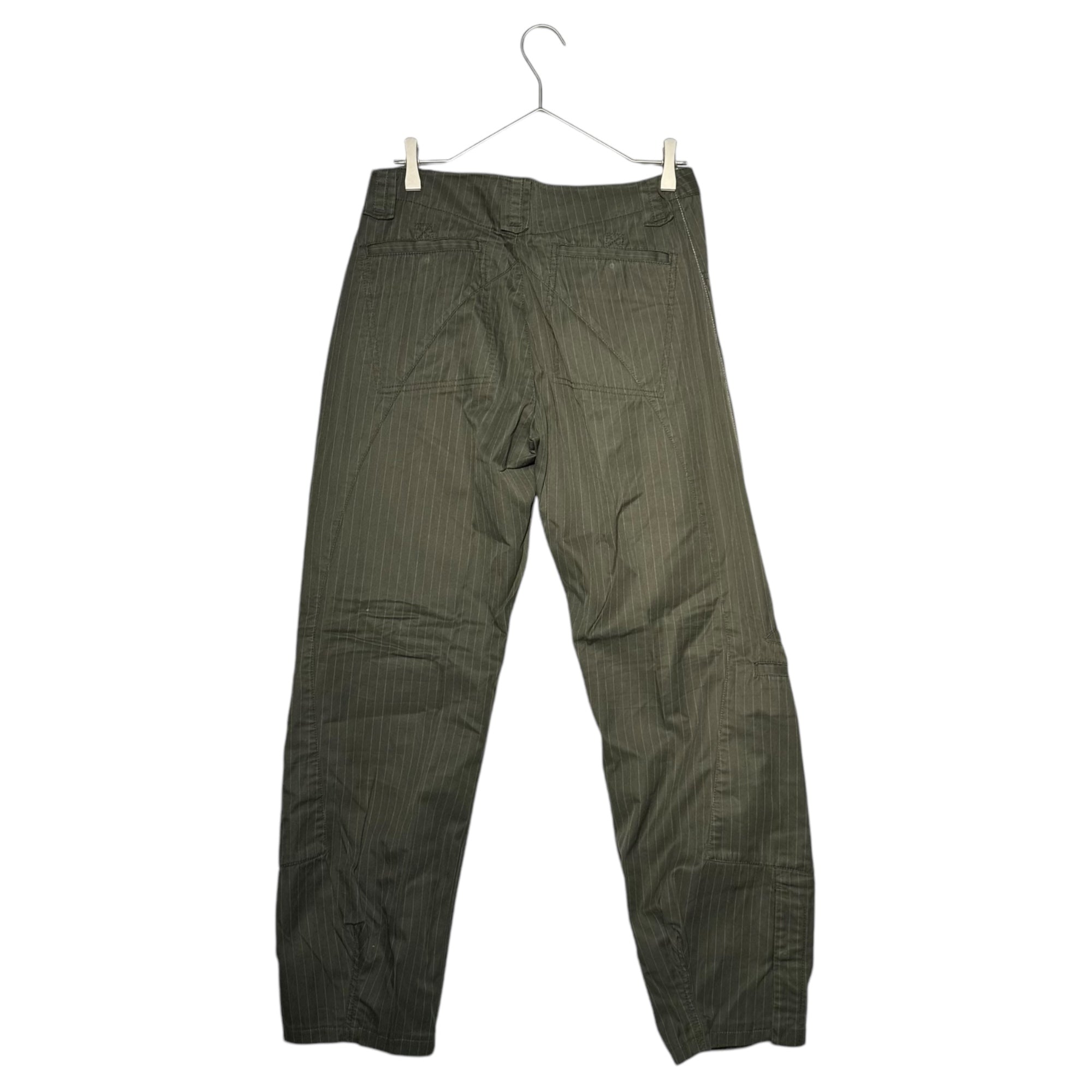 MARITHE FRANCOIS GIRBAUD(マリテフランソワジルボー) 00's Modified Gimmick Striped Cargo Pants 変形 ギミック ストライプ カーゴ パンツ M6-2937 M カーキ
