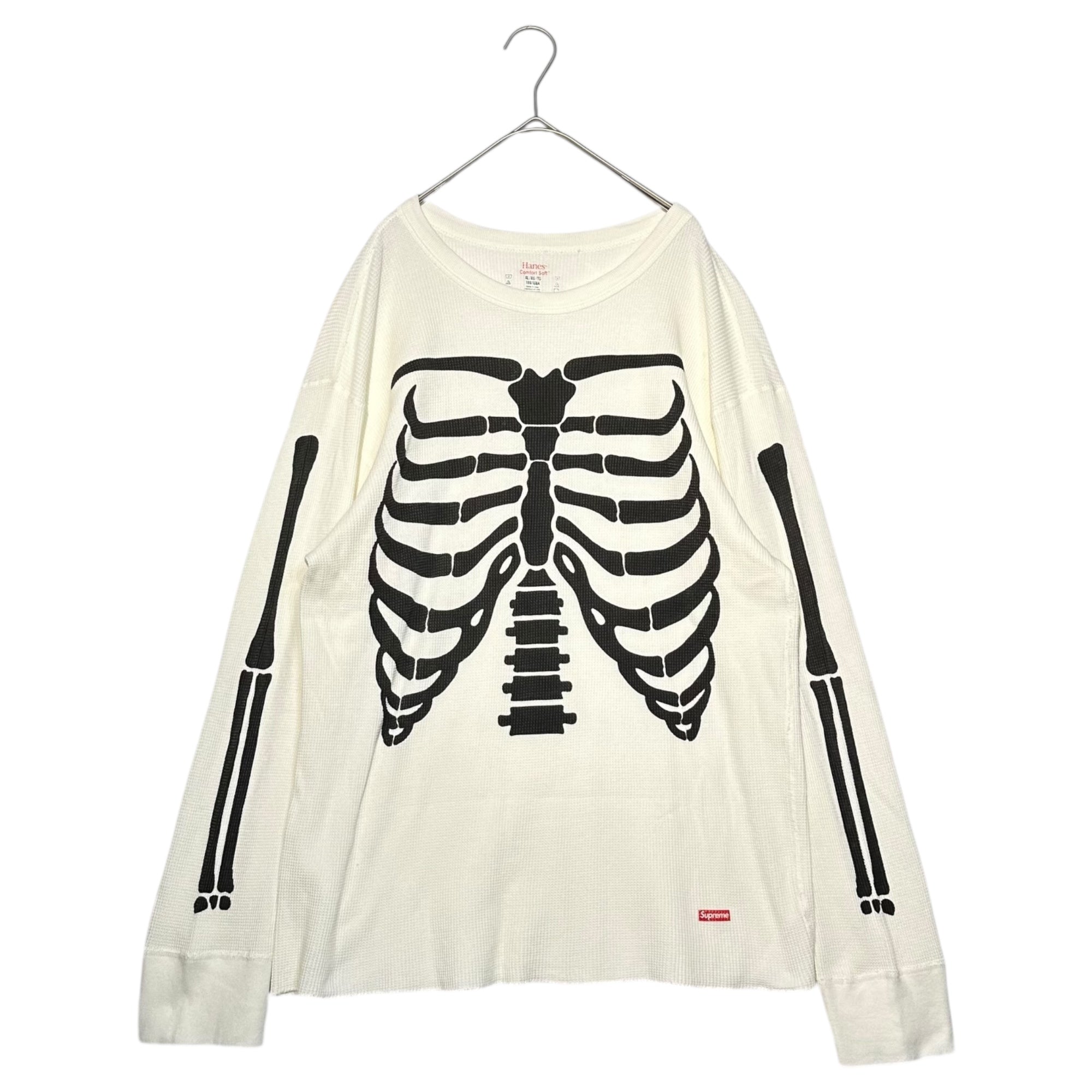 SUPREME(シュプリーム) Hanes® Bones Thermal Crew 骨サーマル クルーネック カットソー ロンT XL ホワイト×ブラック