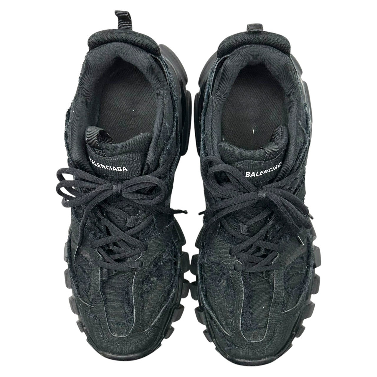 BALENCIAGA(バレンシアガ) Track Destroyed Canvas デストロイ キャンバス トラック スニーカー 542023 29cm ブラック 箱付