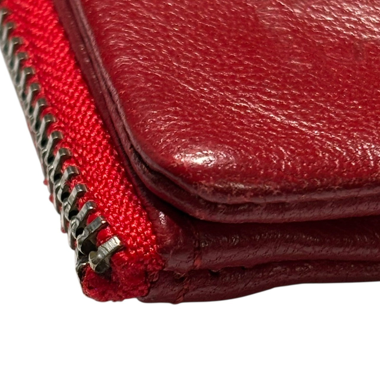 Y's(ワイズ) Double Zip lamb Leather Wallet ダブル ジップ ラム レザー ウォレット レッド 二つ折り財布